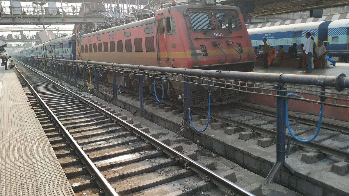 A passenger train at Patna Junction railway station